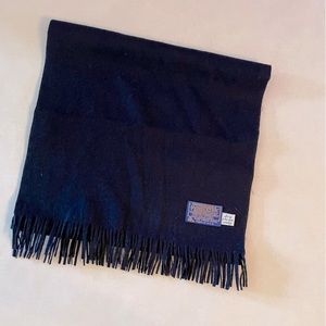 Pendleton wool fringe navy scarf